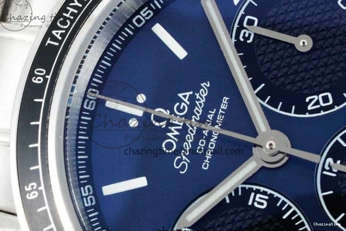 0405 UrbanChic Speedmaster Racing Master SS HKF Best Edition Blue Black Dial on SS Bracelet A 7808